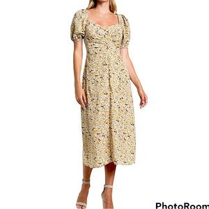 ASTR the Label Puff Sleeve Midi Dress